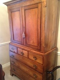 Coordinating antique china cabinet