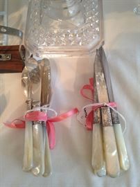 Mother of pearl handled knives