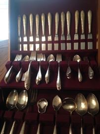 Gorham "1940" silver plate dinnerware - service for 12 in case