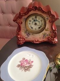 Vintage clock and plates