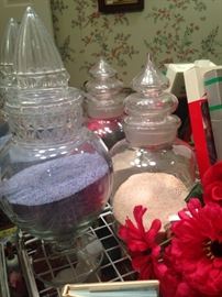 Apothecary jars ---- perfect for bubble bath
