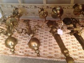 Brass wall sconces