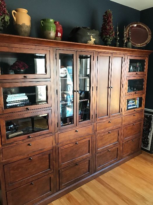  Eight piece hutch  with beveled glass windows