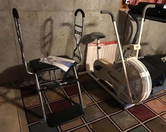 Pilates machine and DP Air Gometer exercise bike