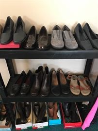 Shoes, shoes and more shoes! Sanders, flats, heels, sneakers, boots. All sizes 8.5-9 ladies