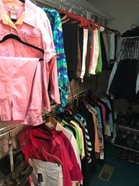 Capris..many colors, many still have new tags, fashionable taps, skirts, pants, jackets and more. Sizes XL-XXXL. New to like new condition.