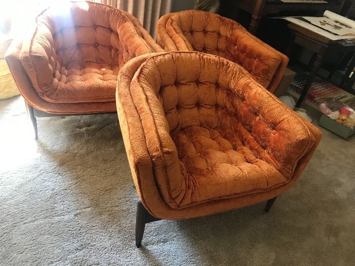 Set of three amazing mid century modern chairs by Castro Convertibles! They are fun, amazing and to top it of amazingly comfortable!