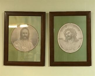 Framed art prints created by Gwang Hyuk Rhee using the complete texts of Gospels of John and Matthew.