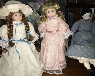 Oh, my goodness! Big collection of contemporary porcelain dolls and some vintage dolls--smoke free, pet free home. 