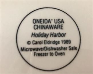 Vintage Oneida USA "Holiday Harbor" Christmas china.