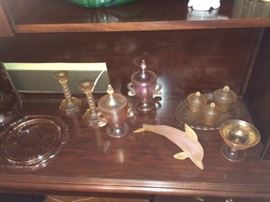 Pink depression glass