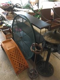 Heavy metal black shelving, whimsical bird feeder, vintage ash tray holder, car ramps, etc...