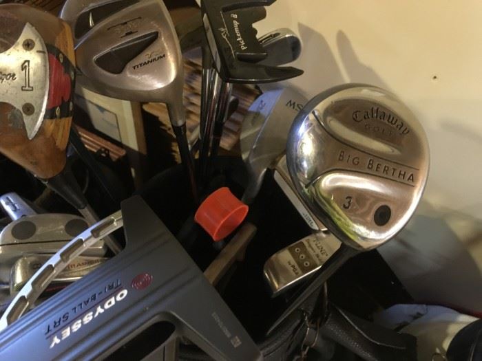 Woods, irons and putters.