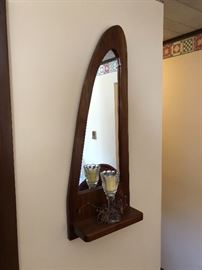 Handcrafted Wooden Freeform Mirror 