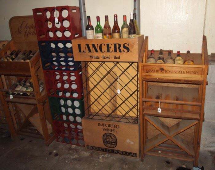 Vintage wood retail wine racks