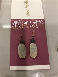 ARTISANS ATTIC-STERLING SILVER EARRINGS WITH NATURAL STONES