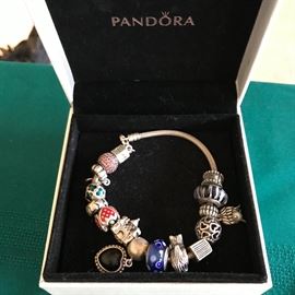 PANDORA BRACELET WITH CHARMS