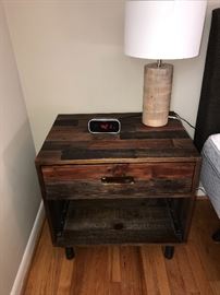 RUSTIC WOODEN NIGHTSTAND / WOODEN LAMP