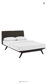 BROWN MODERN QUEEN SIZE MODWAY TRACY BED WITH MATTRESS