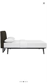 BROWN MODERN QUEEN SIZE MODWAY TRACY BED WITH MATTRESS