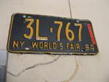 1964 WORLDS FAIR NY LICENSE PLATE