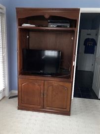 TV cabinet can stand alone (has doors that close) or add the other pieces (4 more pieces).
