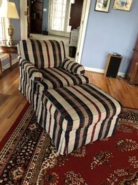 Chair and ottoman.