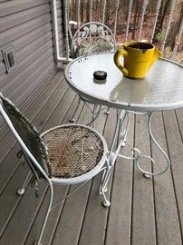 Bistro table needs paint.