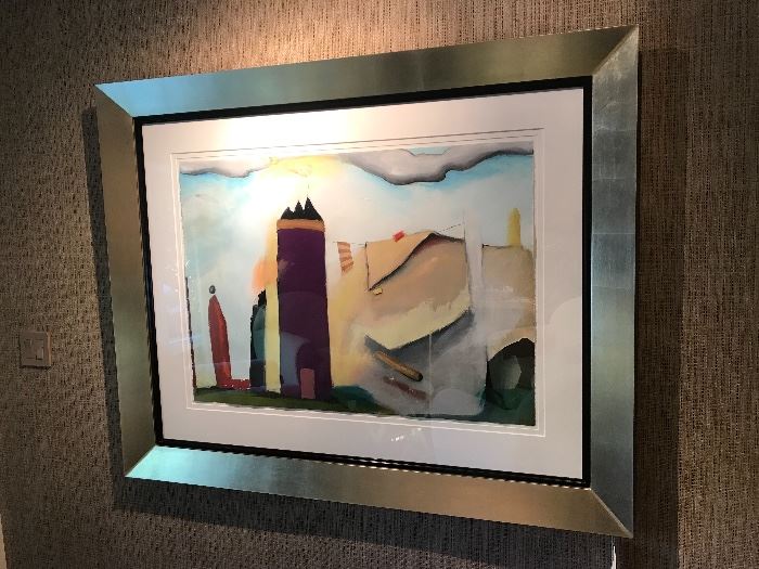 Susan Sisk large framed oil on paper.