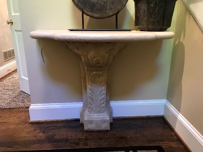 Stone Console table attributed to Micheal Taylor Designs.
