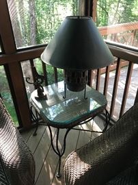 Lloyd Loom by Lloyd Flanders wicker end table.