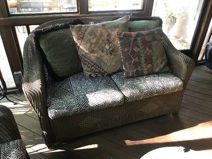Lloyd Loom by Lloyd Flanders wicker sofa.