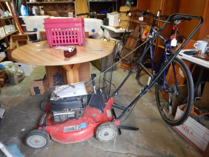 LAWNMOWER, BIKE, TABLE AND MORE