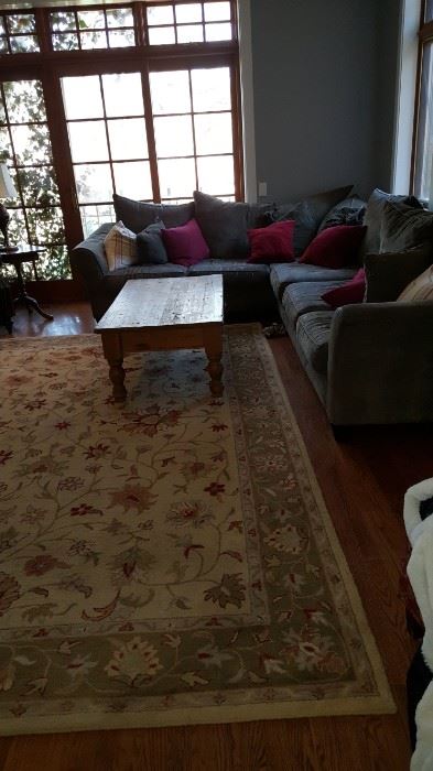 Sectional Sofa, Carpet & Table