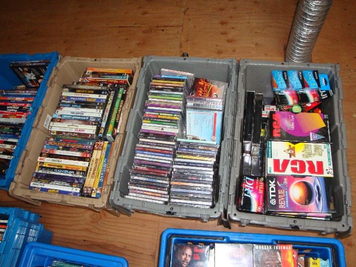 OVER 1500 DVDS CDS MANY MANY SEALED ONES AND PRE OWNED ONES THIS WILL NOT BE OUT FOR THIS SALE  IF INTERESTED AS FOR ROB MUST TAKE IT ALL BINDS NOT INCLUDED