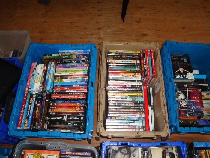 OVER 1500 DVDS CDS MANY MANY SEALED ONES AND PRE OWNED ONES THIS WILL NOT BE OUT FOR THIS SALE  IF INTERESTED AS FOR ROB MUST TAKE IT ALL BINDS NOT INCLUDED