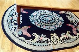Country Heritage Wool Hand Hooked Oval Rug, "Rooster" Pattern, 7'6" x 9'6"