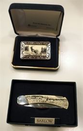 Barlow Designs Elk Pocket Knife And Money Clip