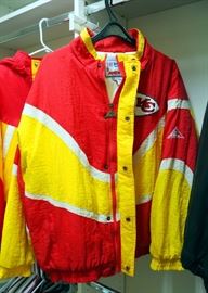 Mens Assorted Jackets Including Chiefs, Leather, Round Tree, York, Denim And More, Sizes M, L And XL