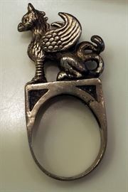 Vintage AirGuide Binoculars Model # 44A With Leather Case And Silver Griffin Ring