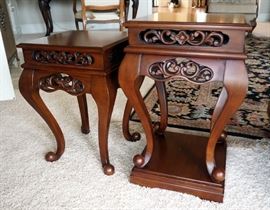 French Provincial End Tables, Qty 2, 24" x 14" x 14" And 21" x 14" x 14"