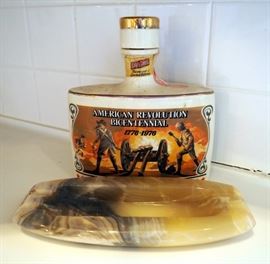 American revolution Bicentennial Decanter And Cut Marble Ashtray