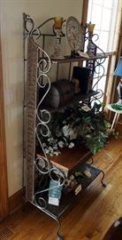 Metal Framed Wicker Wine Rack With 4 Shelves, Holds 30 Bottles, 68" x 36" x 19.5"