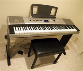 Yamaha Portable Grand Electric Key Board Model #DGX-530 With Stand, Foot Pedal And Bench