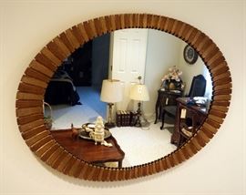 Decorative Oval Framed Mirror, 29" x 38.5"