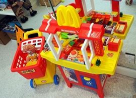 Mc Donalds Play Kitchen With Little Tikes Shopping Cart Includes Plastic Food