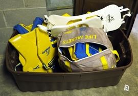 Life Jackets Including Super Soft And Sea Fit, Assorted Sizes, Qty 7 And Super Soft K-9 Life Preservers Qty 2 Includes Tote