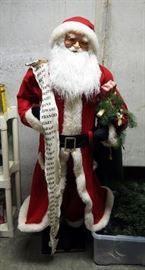 5' Standing Santa With Felt Rode And 6' Artificial Tree With Storage Tote