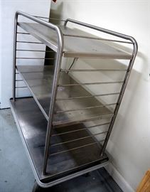 Stainless Steel Rolling Storage Rack With 2 Adjustable Shelves, 58" x 50" x 26"