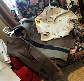 Vintage Regulation Army Officers Uniform Includes Jacket, Blouse And Slacks ( 2 With Stripe) Qty 3